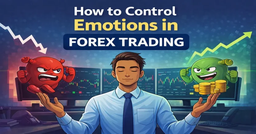 How to control emotions in forex trading illustration showing fear and greed balance