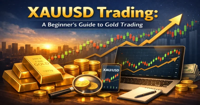XAUUSD gold trading beginner guide with gold price chart