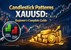 Candlestick patterns XAUUSD guide for beginners with gold chart illustration