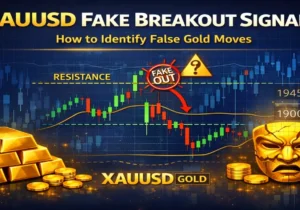 XAUUSD fake breakout signals showing false gold price movement and resistance rejection on chart