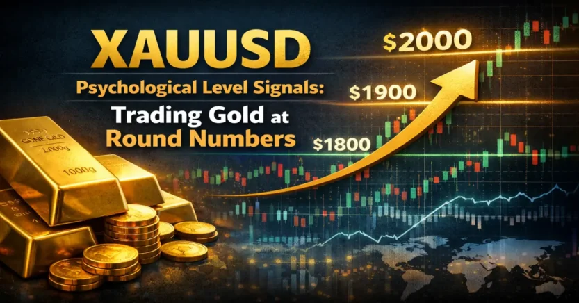 XAUUSD chart showing gold price movement at key psychological levels like 1800, 1900, and 2000 with bullish trend arrow
